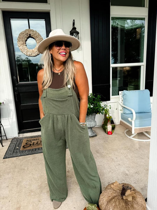 BOHO Overalls in Olive