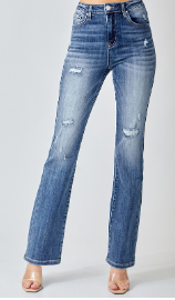 Vintage Washed Long Straight Leg Jeans