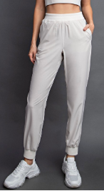 St Woven Dance Studio Mid Rise Joggers in Bone