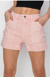 High Rise Side Cargo Pocket Shorts