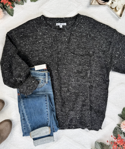 MM Charcoal Confetti Sweater