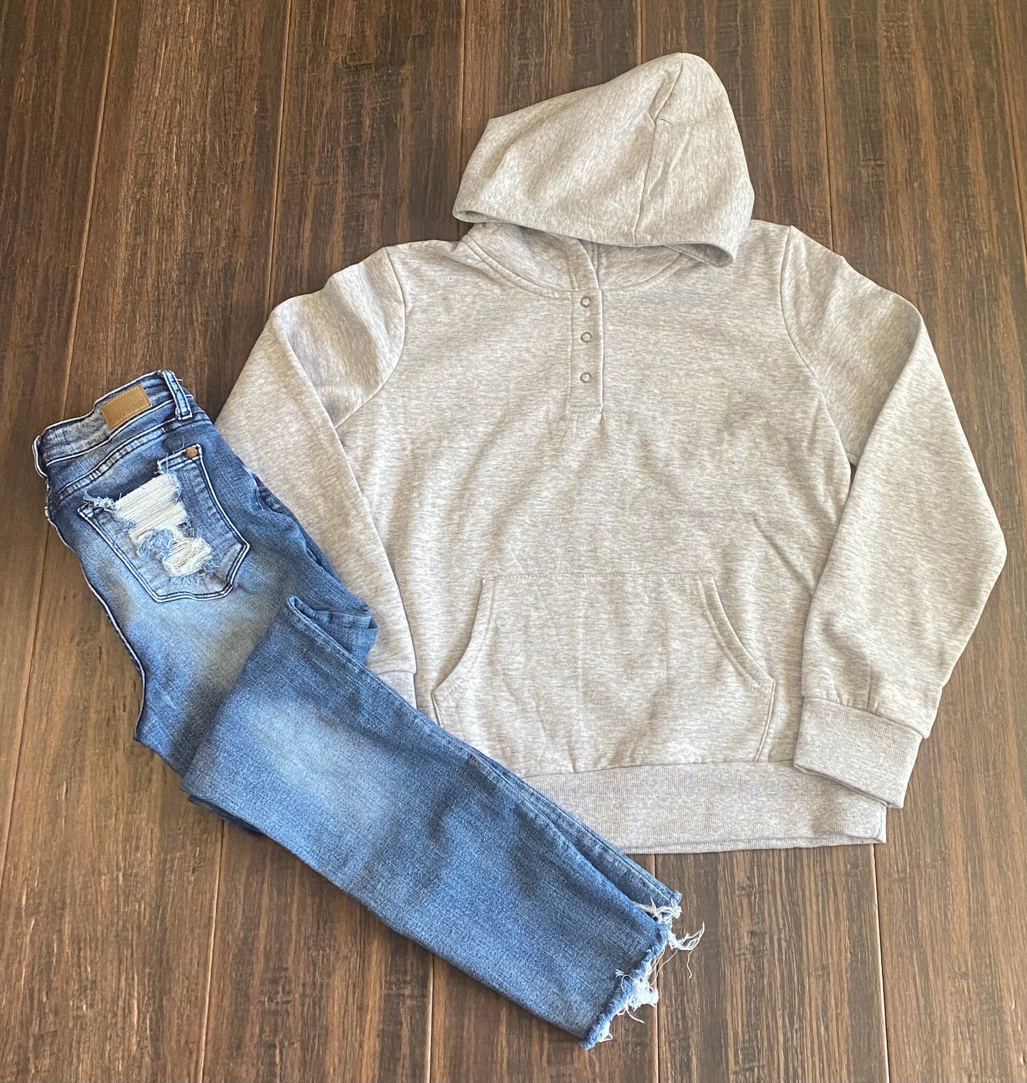 Henley Snap Button Hoodie